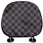 Grey Buffalo Plaid Pattern Print Car Headrest Covers