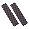 Grey Buffalo Plaid Pattern Print Car Seat Belt Covers