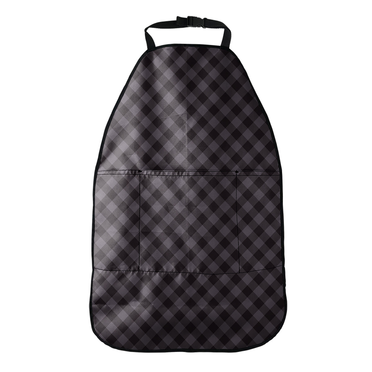 Grey Buffalo Plaid Pattern Print Car Seat Organizers
