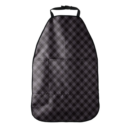 Grey Buffalo Plaid Pattern Print Car Seat Organizers