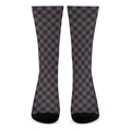 Grey Buffalo Plaid Pattern Print Crew Socks