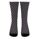 Grey Buffalo Plaid Pattern Print Crew Socks