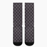 Grey Buffalo Plaid Pattern Print Crew Socks