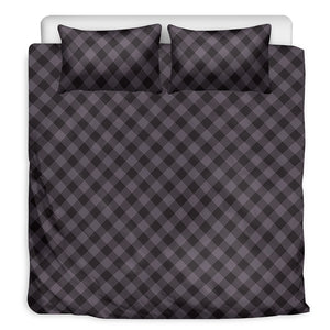 Grey Buffalo Plaid Pattern Print Duvet Cover Bedding Set