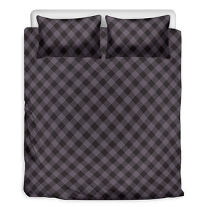 Grey Buffalo Plaid Pattern Print Duvet Cover Bedding Set