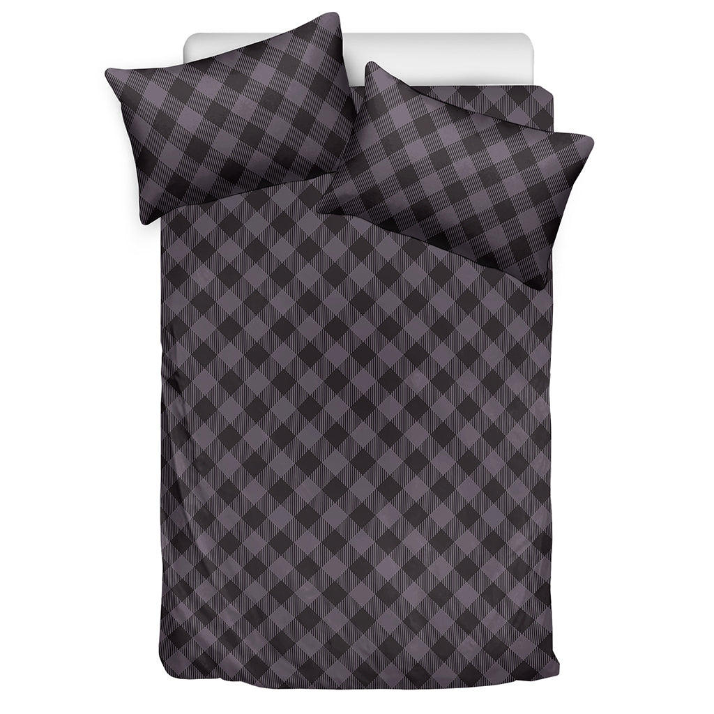 Grey Buffalo Plaid Pattern Print Duvet Cover Bedding Set