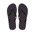 Grey Buffalo Plaid Pattern Print Flip Flops