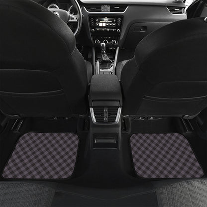 Grey Buffalo Plaid Pattern Print Front and Back Car Floor Mats
