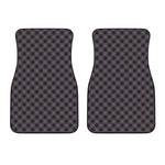 Grey Buffalo Plaid Pattern Print Front Car Floor Mats