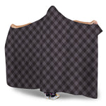 Grey Buffalo Plaid Pattern Print Hooded Blanket