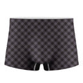 Grey Buffalo Plaid Pattern Print Men's Boxer Briefs