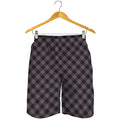 Grey Buffalo Plaid Pattern Print Men's Shorts