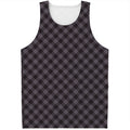 Grey Buffalo Plaid Pattern Print Men's Tank Top