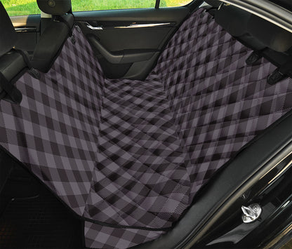 Grey Buffalo Plaid Pattern Print Pet Car Back Seat Cover
