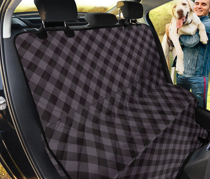Grey Buffalo Plaid Pattern Print Pet Car Back Seat Cover