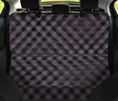 Grey Buffalo Plaid Pattern Print Pet Car Back Seat Cover