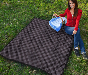 Grey Buffalo Plaid Pattern Print Quilt