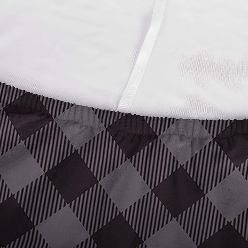 Grey Buffalo Plaid Pattern Print Sofa Cover