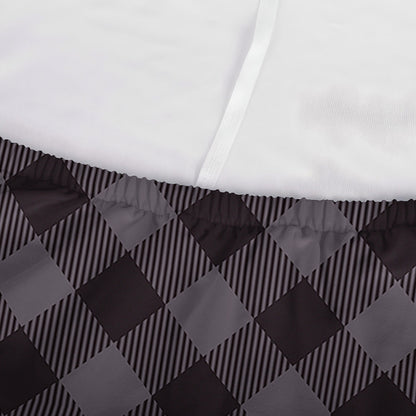 Grey Buffalo Plaid Pattern Print Sofa Cover
