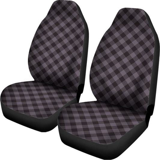 Grey Buffalo Plaid Pattern Print Universal Fit Car Seat Covers