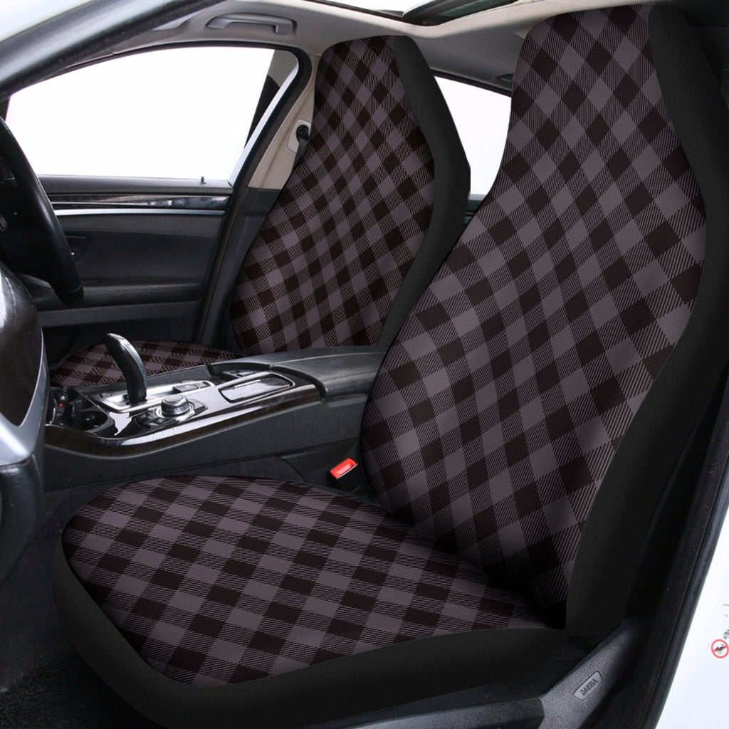 Grey Buffalo Plaid Pattern Print Universal Fit Car Seat Covers