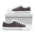 Grey Buffalo Plaid Pattern Print White Low Top Sneakers
