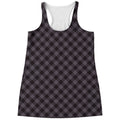 Grey Buffalo Plaid Pattern Print Women's Racerback Tank Top