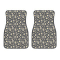 Grey Daisy Floral Pattern Print Front Car Floor Mats
