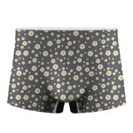 Grey Daisy Floral Pattern Print Men's Boxer Briefs