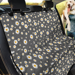 Grey Daisy Floral Pattern Print Pet Car Back Seat Cover