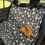 Grey Daisy Floral Pattern Print Pet Car Back Seat Cover