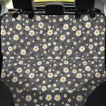 Grey Daisy Floral Pattern Print Pet Car Back Seat Cover