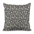Grey Daisy Floral Pattern Print Pillow Cover