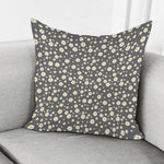 Grey Daisy Floral Pattern Print Pillow Cover