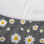 Grey Daisy Floral Pattern Print Sofa Cover