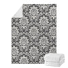 Grey Damask Pattern Print Blanket