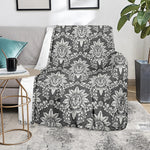 Grey Damask Pattern Print Blanket