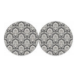 Grey Damask Pattern Print Car Coasters