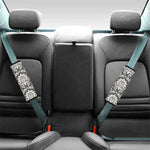 Grey Damask Pattern Print Car Seat Belt Covers