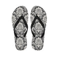 Grey Damask Pattern Print Flip Flops