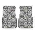 Grey Damask Pattern Print Front Car Floor Mats