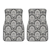 Grey Damask Pattern Print Front Car Floor Mats