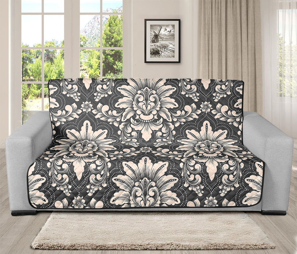 Grey Damask Pattern Print Futon Protector