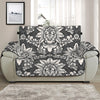 Grey Damask Pattern Print Half Sofa Protector