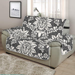 Grey Damask Pattern Print Half Sofa Protector