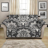 Grey Damask Pattern Print Loveseat Protector