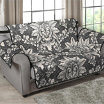 Grey Damask Pattern Print Loveseat Protector