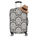 Grey Damask Pattern Print Luggage Cover