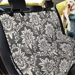 Grey Damask Pattern Print Pet Car Back Seat Cover