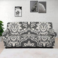 Grey Damask Pattern Print Sofa Cover